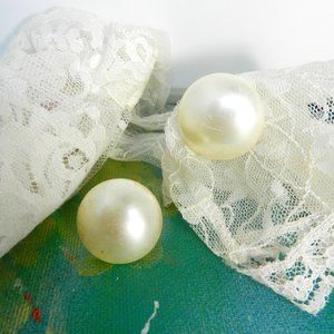 Vintage Classy pearl earrings Clip screw posts pearlcore Bridgerton dressy